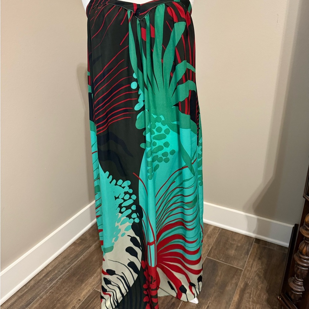 Olive & Oak Striped Skirt with Red and Green Accents